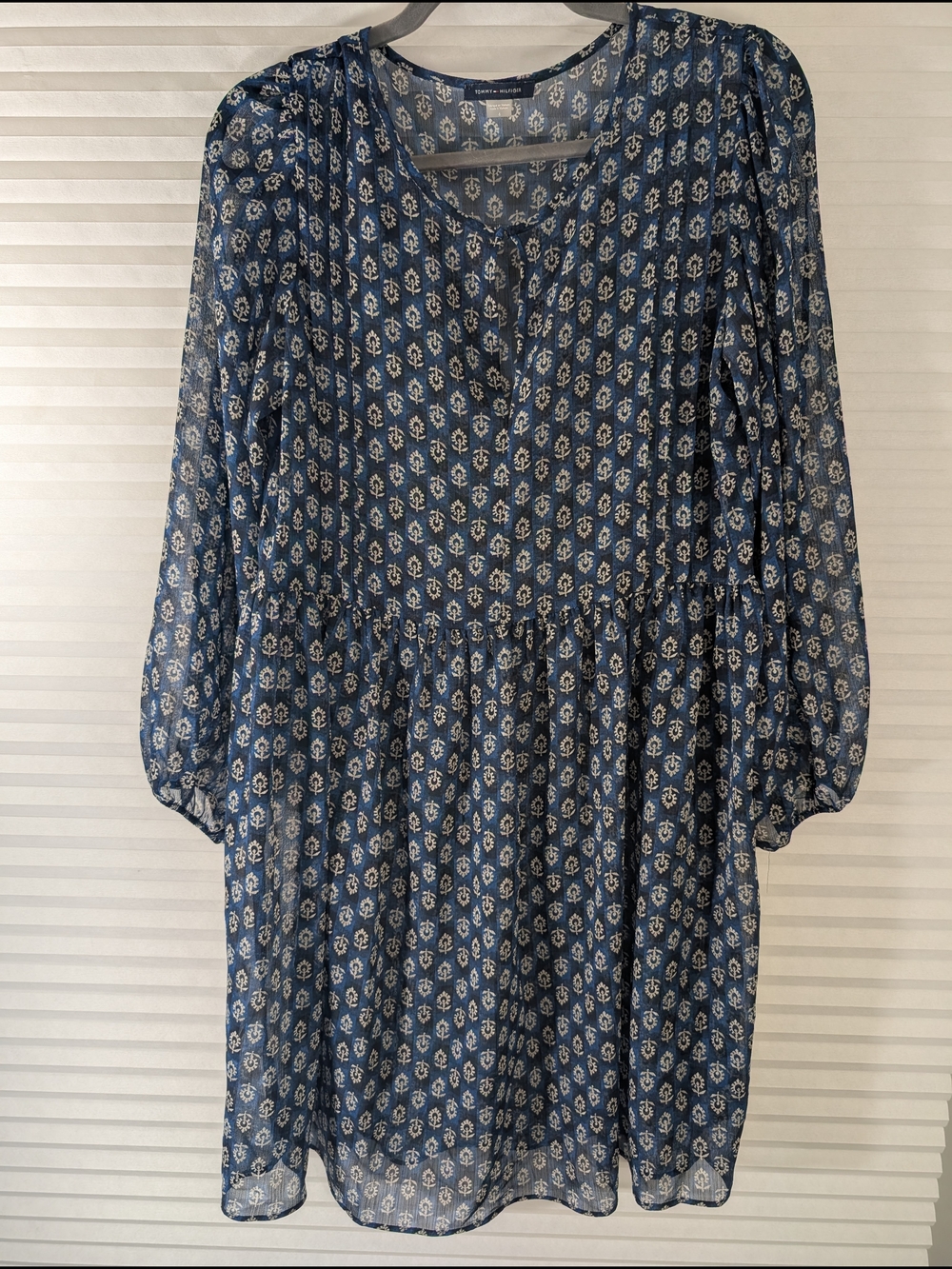 Tommy Hilfiger Coastal Boho Sheer Swimsuit Cover Up Dress Blue Women's S - Picture 3 of 7